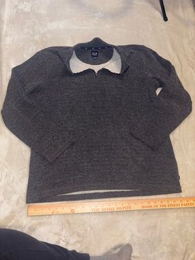 GAP Men's Charcoal Heather Half-Zip Sweater